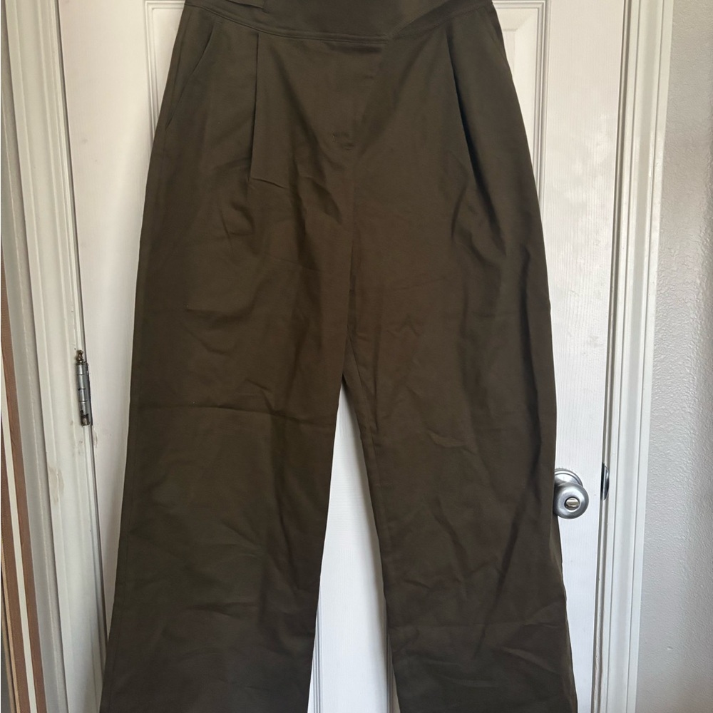 Express Olive Wide Leg Pants - Picture 3 of 5